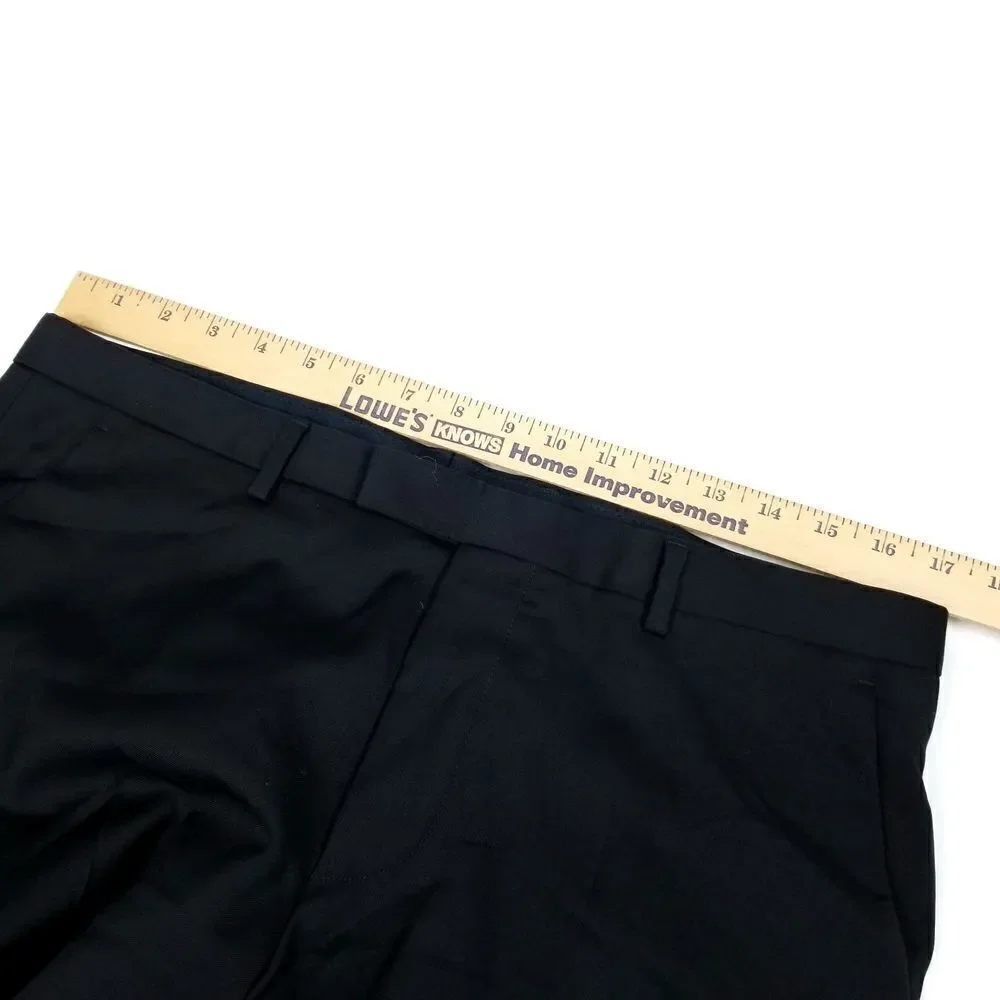 Hugo Boss Sharp Fit Black Wool Designer Luxury Dress Pants Old Money Trouser 34